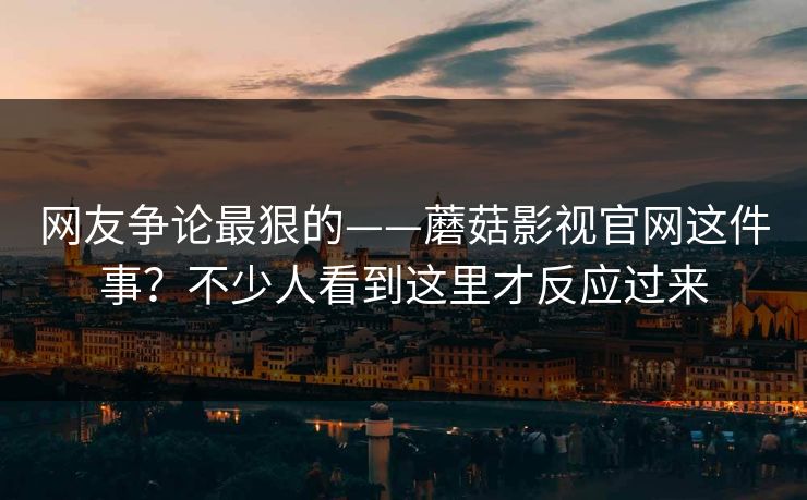 网友争论最狠的——蘑菇影视官网这件事？不少人看到这里才反应过来