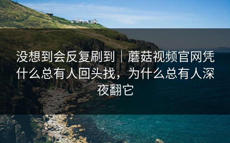 没想到会反复刷到｜蘑菇视频官网凭什么总有人回头找，为什么总有人深夜翻它