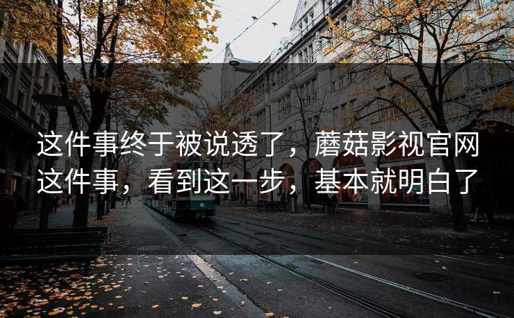这件事终于被说透了，蘑菇影视官网这件事，看到这一步，基本就明白了