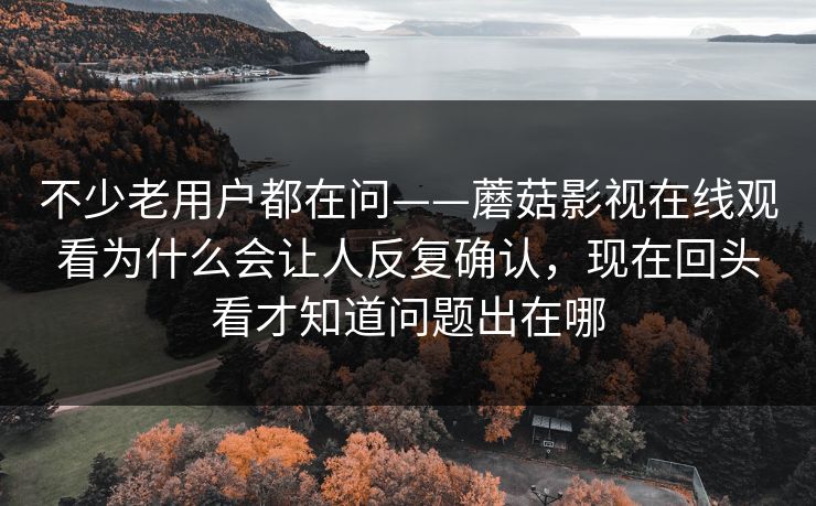 不少老用户都在问——蘑菇影视在线观看为什么会让人反复确认，现在回头看才知道问题出在哪