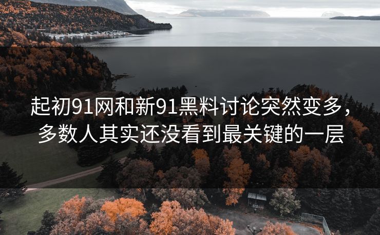 起初91网和新91黑料讨论突然变多,多数人其实还没看到最关键的一层 起初91网和新91黑料讨论突然变多,多数人其实还没看到最关键的一层